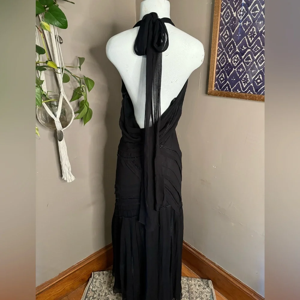 Silk Chiffon Halter Dress‎ Sz 14